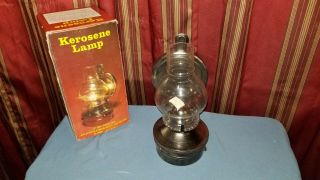 Vintage Kerosene Oil Lamp Wall Mount With Glass Globe Reflector & Wall Bracket