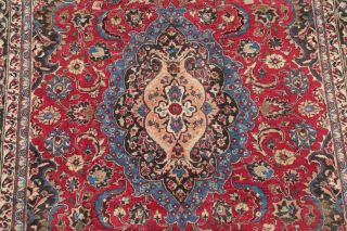 Vintage Traditional Floral Red Ardakan Area Rug Hand - Knotted Bedroom Carpet 6x9