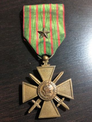 Ww1 1914 - 1917 Croix De Guerre Military Medal With Star France French