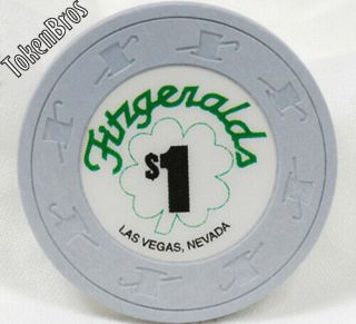 $1 One Dollar Poker Gaming Chip Fitzgeralds Hotel Casino Las Vegas 1988 1st Ed