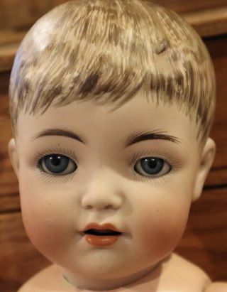 15 " Antique German Bisque Kammer Reinhardt 128 Molded Head Character Baby Doll