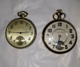 Two (2) Vtg South Bend Gold Filled Pocket Watches - 1
