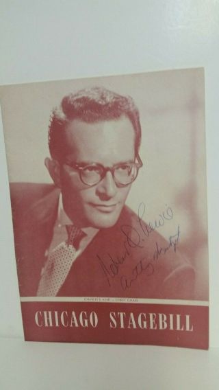 Rare Robert Q Lewis Signed Autograph Actor Radio Tv Host Chicago Stagebill 1952
