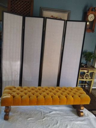Vintage Mid Century Tufted Bench Hollywood Regency Window End Of Bed Seat