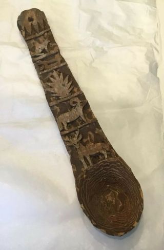 Carved Cedar Ladle/spoon,  Northwestern Carving,  Animal Motif