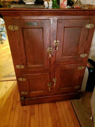Antique Mccray Oak Ice Box Cabinet 2