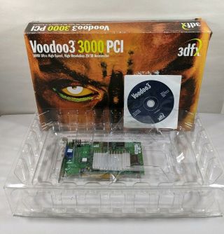 3dfx Voodoo 3 3000 16mb Pci Vga Video Graphics Card Box Vintage