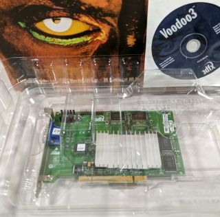 3dfx Voodoo 3 3000 16MB PCI VGA Video Graphics Card Box Vintage 2