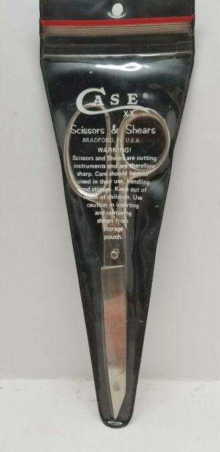 Vintage Case Xx 7 " Inch Steel Scissors / Shears W/ Storage Pouch