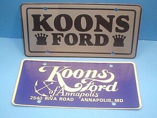 Two Vtg Koons Ford Of Annapolis Md Dealership License Plates