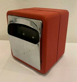 Vintage Marathon Compact Red Metal Chrome Napkin Dispenser Holder Diner