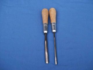 2 Vintage Lutz File & Tool Co.  Wood Carving Chisels