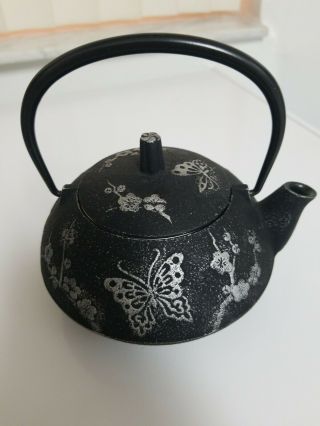 Teavana Cast Iron Teapot By Wazuqu Butterflies & Plum Pattern