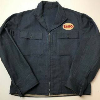 Vintage 1960s Esso Gas Station Attendant Uniform Jacket