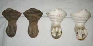 Matched Set Of Victorian Cast Iron Claw Foot Tub Feet