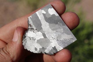 Morasko Meteorite Etched Part Slice 42.  7 Grams