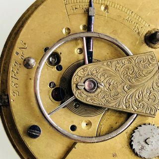 Estate Rare Verge Fusee Pocket Watch Movement With Dust Cover