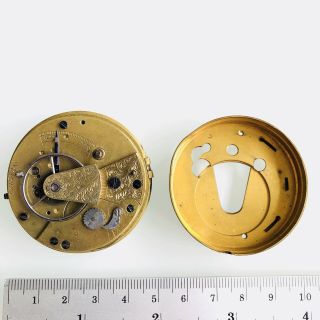 Estate Rare Verge Fusee Pocket Watch Movement With Dust Cover 3