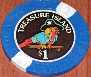 $1 1st Edition Gaming Chip From The Treasure Island Casino In Las Vegas Nv