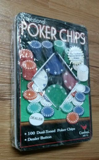 Cardinal Professional Poker Chips 100 Heavy Weight Dual Toned