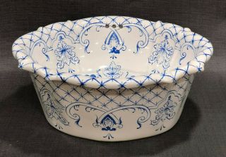 Rare Sherle Wagner Bathroom Vanity Sink Basin Delft Flo Blue Chinoiserie Drop In
