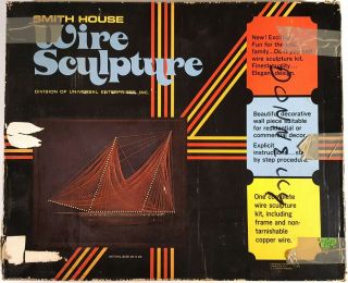 Copper Wire Art Sculpture Craft Kit Schooner Sailing Ship Boat Vintage 1972 Nib