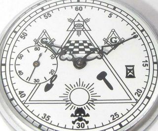 Rare Vintage Soviet Ussr Pocket Watch Masonic Masons Molnija 1980s Serviced