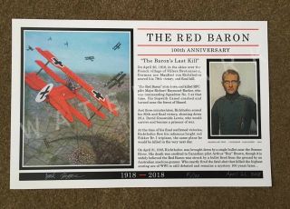 Wwi Red Baron Dogfight Centennial Print Signed Dated Edition 100 Pilot Uniform