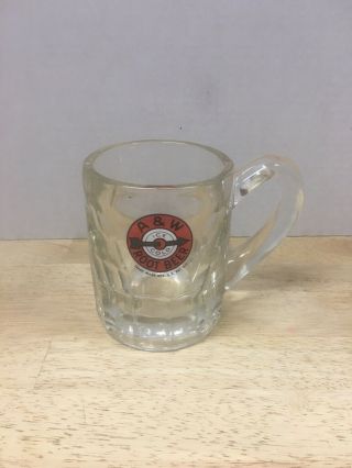 Vintage A & W Root Beer Heavy Glass Mug Arrow Bullseye Target Logo 4 1/2”