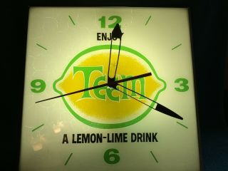 Vintage Teem Soda Advertising Clock Gas Oil Pop Canadian Neon Ray Clock Co.