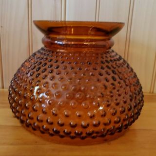 Vintage Hobnail Amber Glass Hurricane Gwtw Table Lamp Shade 6 7/8 " Fitter