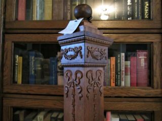 Carved Tiger Oak Architectural Salvaged Newel Post Victorian Staircase Column