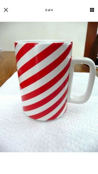 2018 Starbucks Holiday 12 Fl Oz Coffee Cup - Mug Red And White Stripped.
