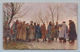 Ww1 Antique German Postcard Captured Russian Officers / Pow Soldiers