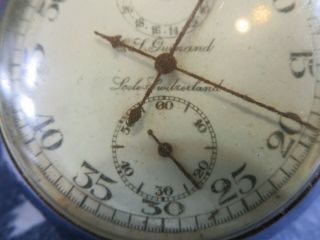 ANTIQUE SWISS STOP WATCH C.  L.  GUINAND LOCLE SPLIT SECOND CHRONOGRAPH RP15 3