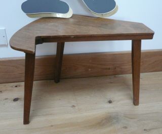 Vintage Mid Century Unusual Shaped Side Table - Fits Sofa Or Armchair