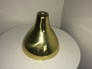 Mid Century Modern Bullet Cone Shade Brass Gold Metal Wide Lamp Light Parts