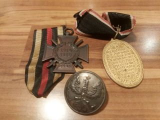 Orig.  German War Merrit Cross Combatants,  Kyffhäuser Medal,  Big Button Ww1