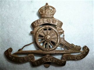 The Royal (field) Artillery Kc Brass Cap Badge,  Ww1 / Ww2