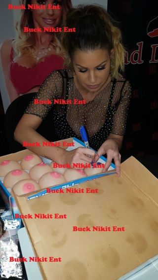 Brooklyn Chase Signed/autographed Boob Ball W/ Proof Includes Display Cube