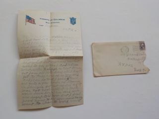 Wwi Letter 1918 Spanish Influenza Flu War Harrisville York Camp Jackson Ww1