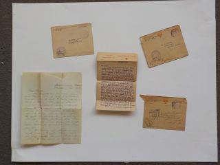 4 Wwi Letters 1918 France 5th Engineers Fort Edward York World War One Ww1