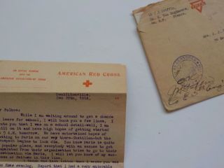 4 WWI Letters 1918 France 5th Engineers Fort Edward York World War One WW1 2