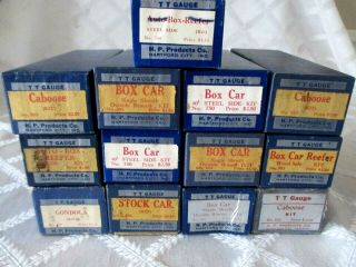 13 - Vintage H.  P Products - Tt - Scale - Un - Built Kits - Caboose - Box - Stock - Reefer - Freight