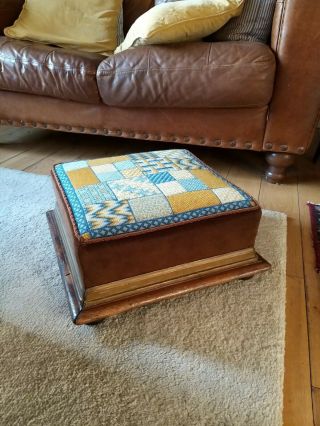 A Lovely Edwardian Tapestry Top Footstool