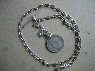Vintage Unique S/silver Albert - Pocket Watch Chain 17in.  Long