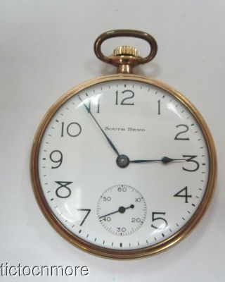 Antique South Bend Grade 429 19j Railroad Dial Pocket Watch 1916
