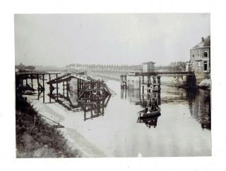 Wwi Press Photo - Bridge Over Scheldt Blown Up By Belgians - Near Wethren