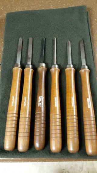 Set Of 6 Vintage Craftsman Lathe Turning Tools / Chisels /gouges