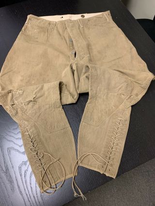 Ww1 U.  S.  Army Issue Khaki Cotton Breeches/trousers,  Sz 35 " W - G.  I.